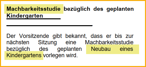 Ausschnitt aus dem Forsterner Amtsblatt vom März 2003. Thema: Neubau eines Kindergartens.
