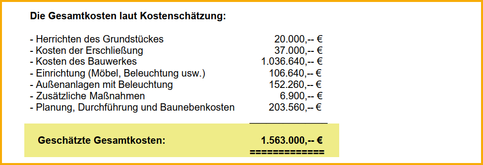 Ausriss aus dem Forsterner Amtsblatt vom Dezember 2003. Thema: Neuer Kindergarten, Gesamtkosten.