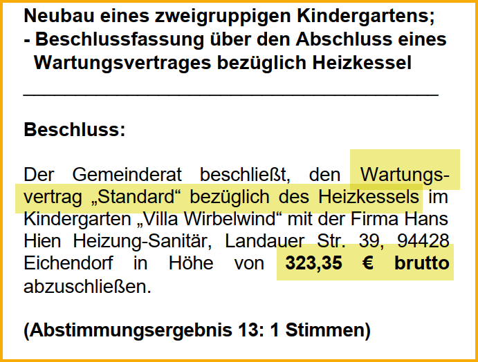 Auszug aus dem Forsterner Mitteilungsballt vom Mai 2005. Thema: Kindergarten Villa Wirbelwind.