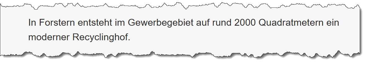 Ausschnitt aus dem Online-Artikel des "Merkurs" zum Wertstoffhof in Forstern