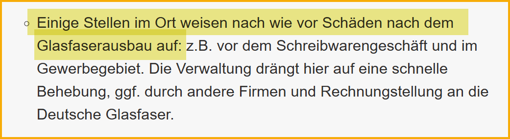 Ausschnitt aus dem Sitzungsprotokoll der SPD zur Gemeinderatssitzung vom 10.05.2022 zum Thema: Ausbesserung von Straßenschäden