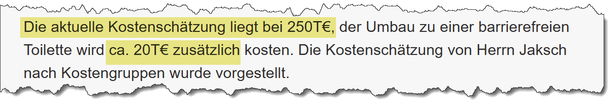 Ausschnitt aus dem Sitzungsprotokoll der SPD zur Gemeinderatssitzung am 08.11.2022. Thema: Umbau Villa Kunterbunt