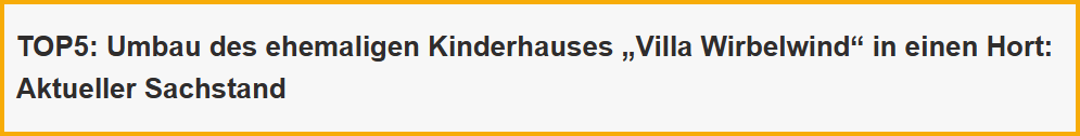 Ausschnitt aus dem Sitzungsprotokoll der SPD zur Gemeinderatssitzung am 08.11.2022. Thema: Umbau Villa Kunterbunt
