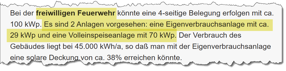 Ausriss aus dem Sitzungsprotokoll der SPD zur Gemeinderatssitzung am 10.10.2023. Thema: PV-Anlage auf dem Dach der Feuerwehr.