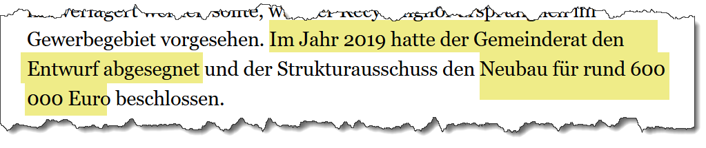 Ausriss aus dem Merkur vom 09.12.2025 zum Thema: Neuer Bauhof