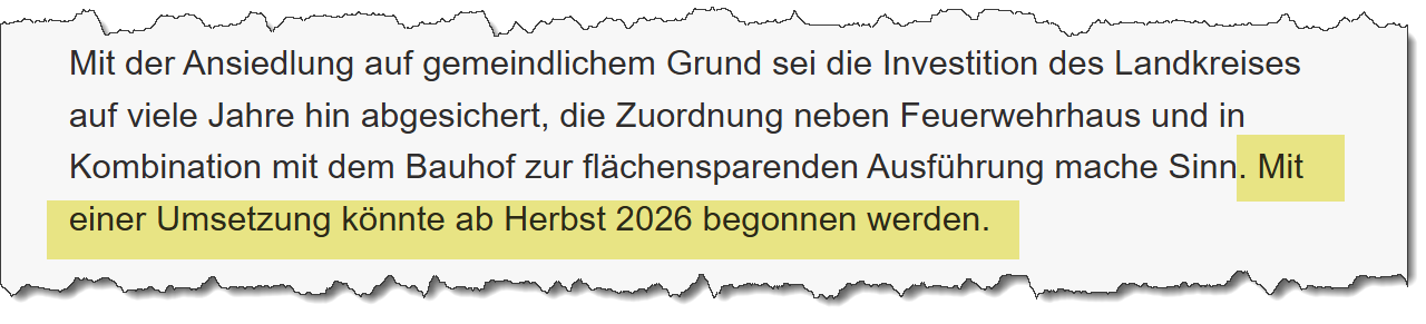 Ausriss aus dem Merkur vom 09.12.2025 zum Thema: Neuer Bauhof