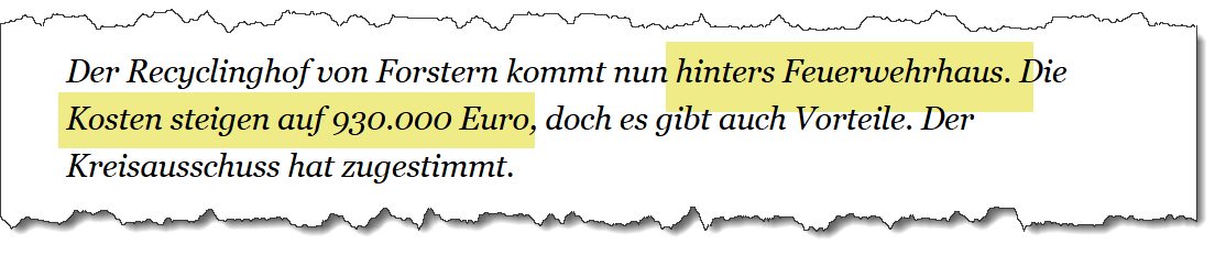 Ausriss aus dem Merkur vom 09.12.2025 zum Thema: Neuer Bauhof