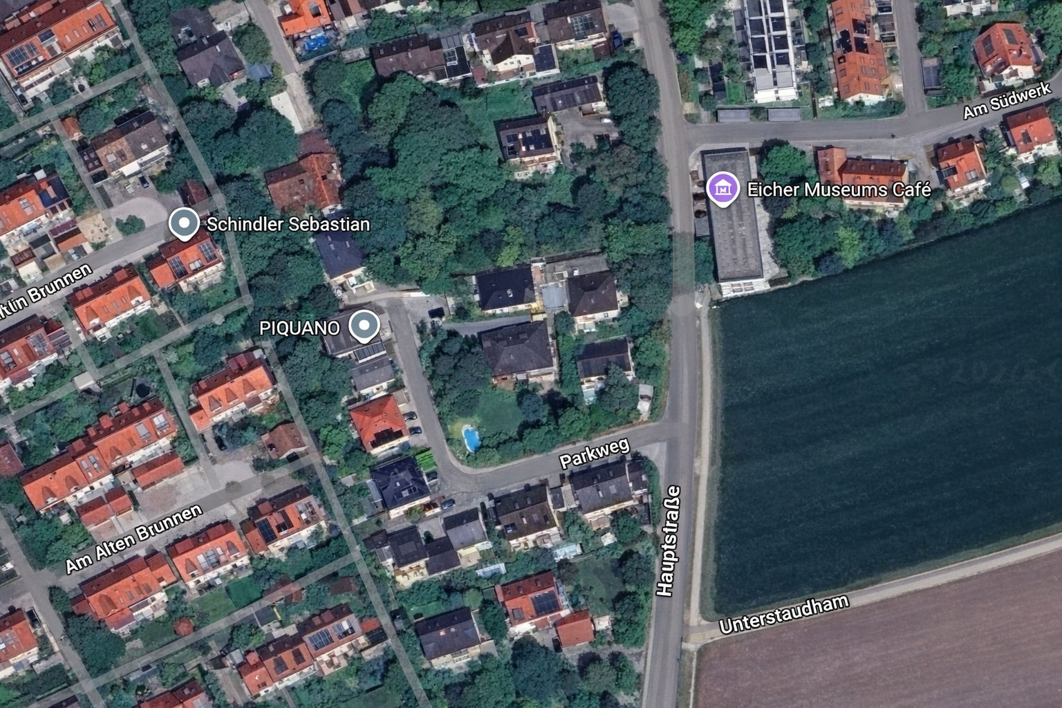 Google Maps Ausschnitt vom Baugebiet Forstern Eicher Villa