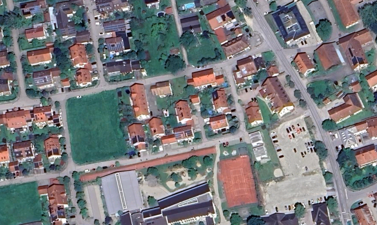 Google Maps Ausschnitt vom Baugebiet Forstern West