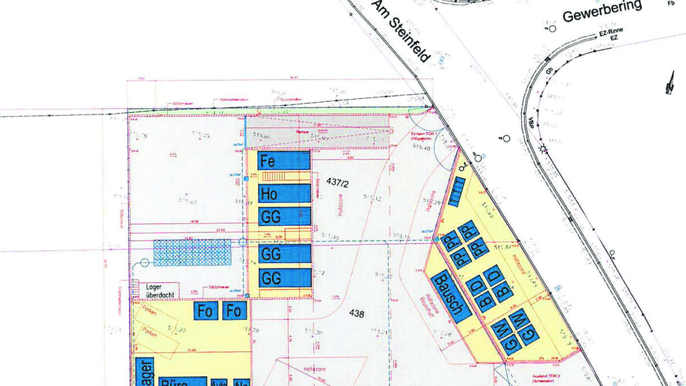 Planzeichnung für einen Wertstoffhof in Forstern