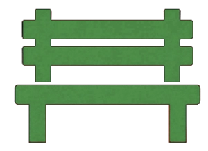 Grüne Parkbank als Symbol für eine gewünschte neue Parkbank in Forstern.