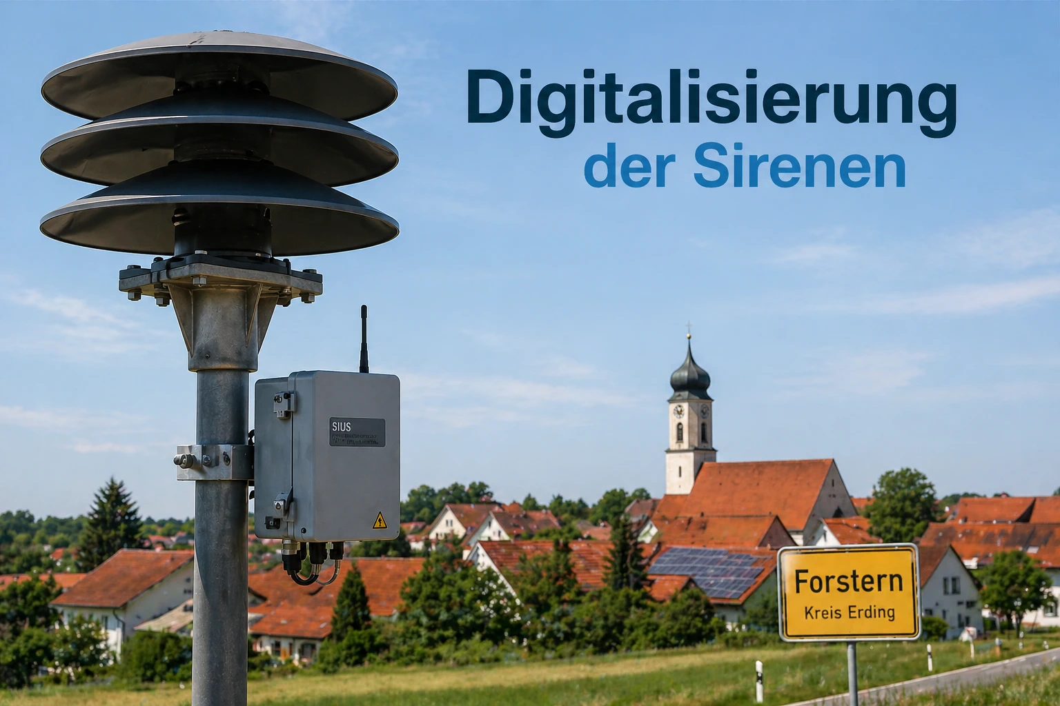 KI generiertes Bild als Symbol für die Digitalisierung der Sirenentechnik in Forstern.